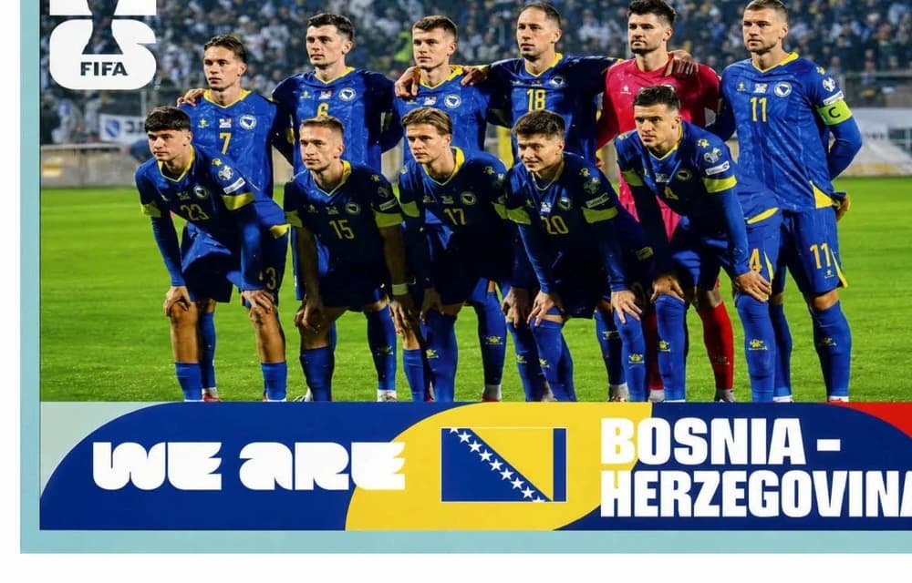 Postal BIH13 Seleccion De Futbol De Bosnia Herzegovina
