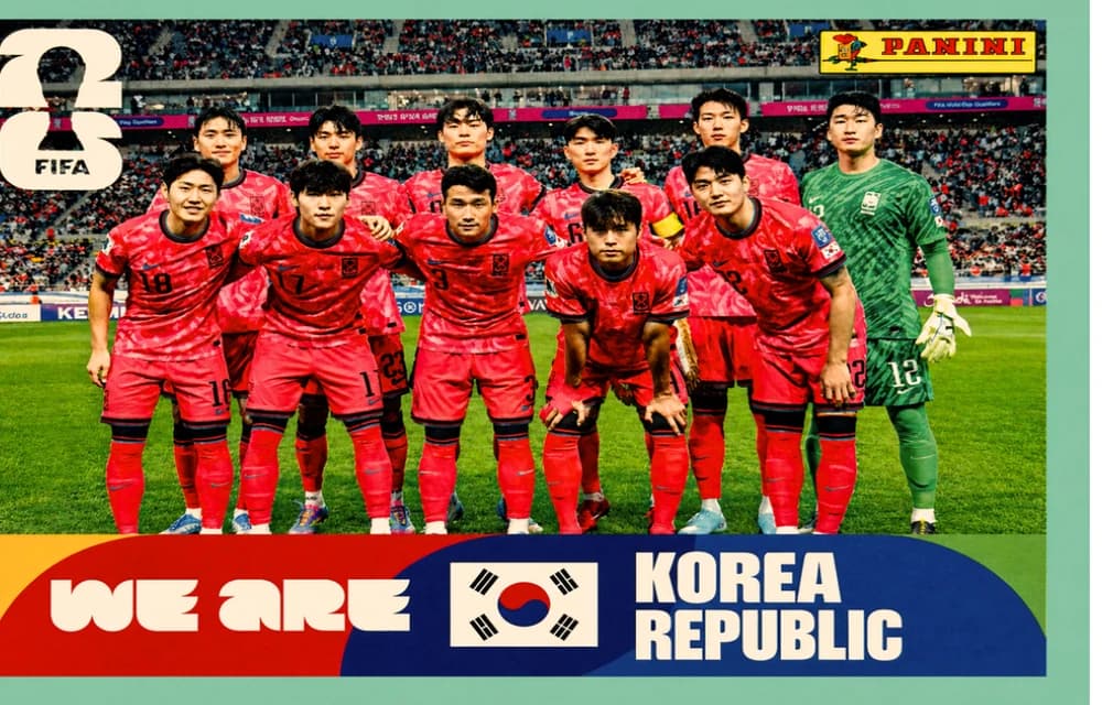 Postal KOR13 Seleccion Nacional De Corea Del Sur